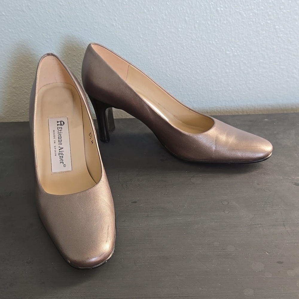 ETIENNE AIGNER Taylor Women's Chunky Heel Pumps Classics Shoes Size 5.5